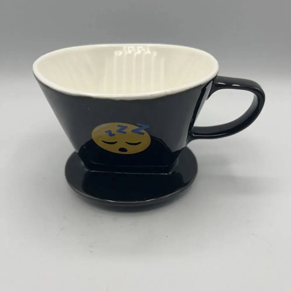 Pour over Coffee Maker, Single Cup Black Ceramic Coffee Dripper